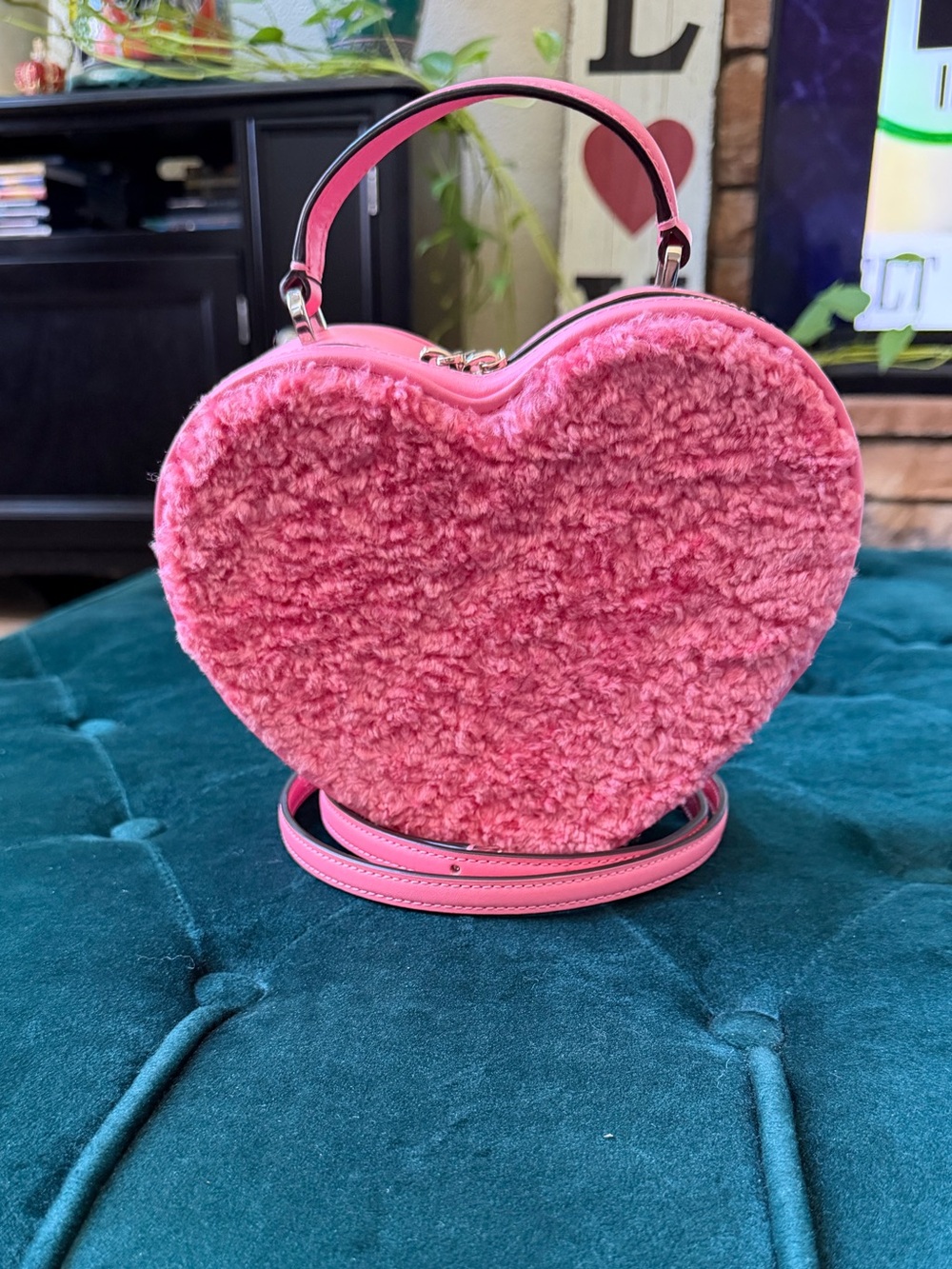 Kate Spade Love Shack Faux Fur Heart Crossbody